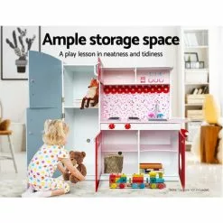 Keezi Kids Kitchen Set Pretend Play Wooden Toys Cooking Cookware Childrens Toy -Outdoor Living Sales Store s3Do4 fGUMomlXTp32XPLgRFA