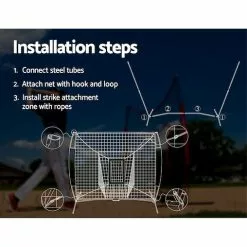 Everfit Portable Baseball Training Net Stand Softball Practice Sports Tennis -Outdoor Living Sales Store sEvsHflDE5tEumJRs3GnEuxB0