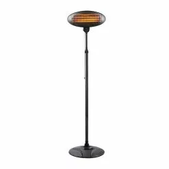 Lenoxx 2000W 2.1m Adjustable Portable Outdoor Electric Patio Heater/Floor Black