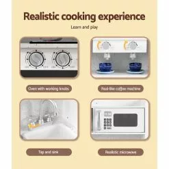 Keezi Kids Kitchen Set Pretend Play Wooden Toys Cooking Cookware Childrens Toy -Outdoor Living Sales Store sfJR27WtjEbUNkgJOQoj2TRuU