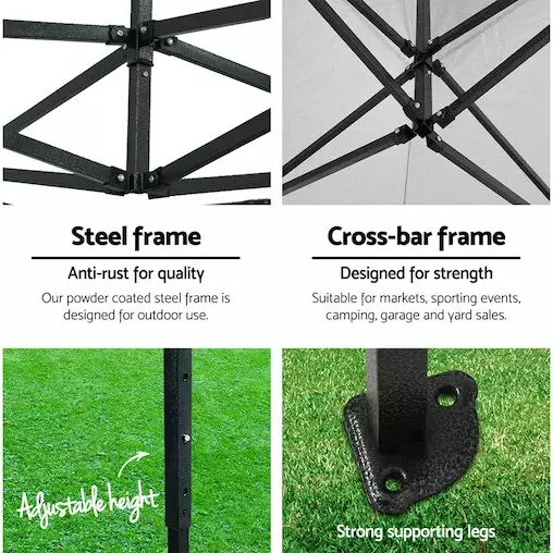 Instahut Gazebo Pop Up Marquee 3x4.5 Tent Folding Gazebos 4 Instahut Gazebo Pop Up Marquee 3x4.5 Tent Folding Gazebos - Image 4