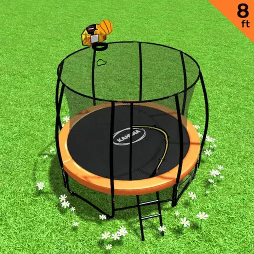 Trampoline Kahuna 8 Ft With Basketball Set - Orange 2 Trampoline Kahuna 8 Ft With Basketball Set - Orange - Image 2