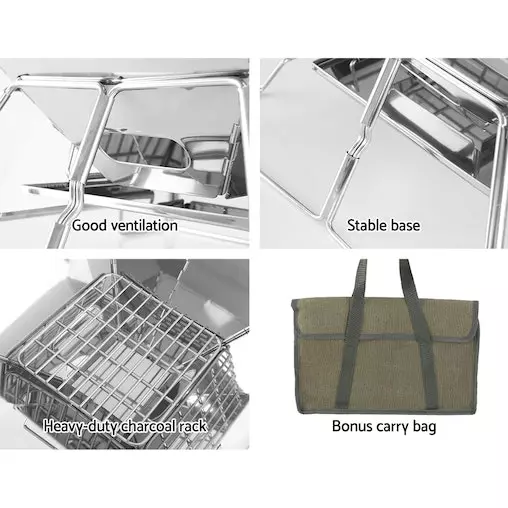 Grillz Camping Fire Pit BBQ 2-in-1 Grill Smoker Portable 7 Grillz Camping Fire Pit BBQ 2-in-1 Grill Smoker Portable - Image 7