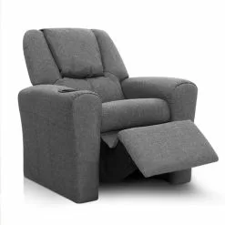 Keezi Kids Recliner Chair Lounge Linen Grey -Outdoor Living Sales Store tAyNHXhyJvXH6UeQibxLpPagA