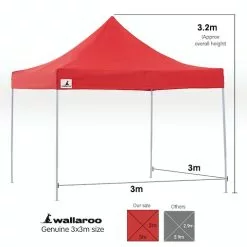 Gazebo Tent Marquee 3x3 PopUp Outdoor Wallaroo Red -Outdoor Living Sales Store tBS33Mb7PHDTVm1t9Hhk03mzg