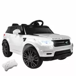 Kids Ride On Car Electric Cars Toys 12V Range Rover Sport Coupe Inspired Battery Remote Control Rigo White