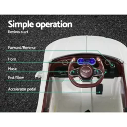 Rigo Kids Ride On Car Electric Cars Toys Bentley Licensed EXP12 Remote Control Battery 12V White -Outdoor Living Sales Store uKTyE94gqMjIcJx1iO7d63o