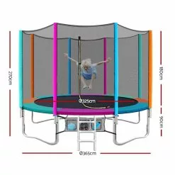 Everfit 10FT Trampoline Round Trampolines Kids Safety Net Enclosure Pad Outdoor Gift Multi-coloured -Outdoor Living Sales Store umzIfXprhVj9akTwb6 i0VevU
