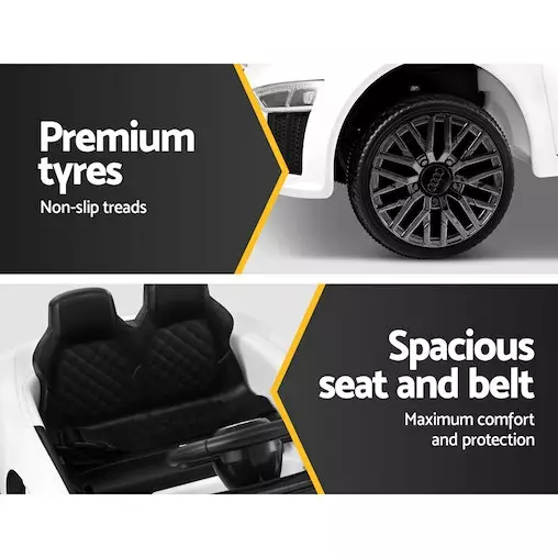 Rigo Audi R8 Ride On Car Kids Sports Electric Toy Cars 12V White 5 Rigo Audi R8 Ride On Car Kids Sports Electric Toy Cars 12V White - Image 5