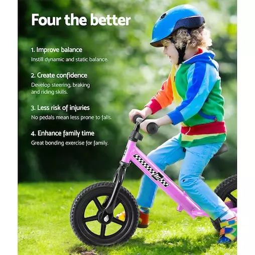 Rigo Kids Balance Bike Ride On Toys Push Bicycle Wheels Toddler Baby 12" Bikes Pink 5 Rigo Kids Balance Bike Ride On Toys Push Bicycle Wheels Toddler Baby 12" Bikes Pink - Image 5