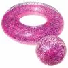 Land & Sea Sports Australia 2pc Land & Sea Bling Inflatable Swimming Pool Ring/Ball Set Water Float Pink