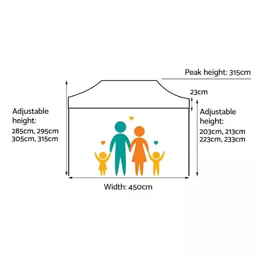 Instahut Gazebo Pop Up Marquee 3x4.5 Tent Folding Gazebos 2 Instahut Gazebo Pop Up Marquee 3x4.5 Tent Folding Gazebos - Image 2