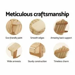 Gardeon Outdoor Sun Lounge Beach Chairs Table Setting Wooden Adirondack Patio Chair -Outdoor Living Sales Store wA0a5NIye1Fjs opXXFDvX468