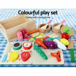 Keezi Kids Wooden Kitchen Play Set With Cooking Food Sets White -Outdoor Living Sales Store wIFyzaX4b3f6NQu 8WpTPa7AI