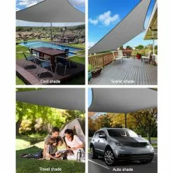 Instahut Sun Shade Sail Cloth Shadecloth Canopy 280gsm 3x3m -Outdoor Living Sales Store wQYEBv Kl16pvT9kMK9Dz1LNs