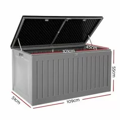 Gardeon Outdoor Storage Box Container Garden Toy Indoor Tool Chest Sheds 270L - Dark Grey -Outdoor Living Sales Store wRQ4eIP cd3UGUkynkelGqdg0
