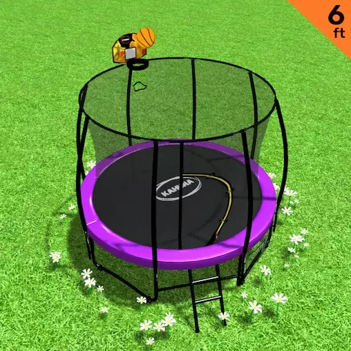 Kahuna Classic 6ft Trampoline With Basketball Set - Purple 4 Kahuna Classic 6ft Trampoline With Basketball Set - Purple - Image 4
