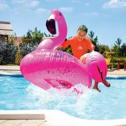 Land & Sea Sports Australia Land & Sea 1.2m Bling Inflatable Flamingo Water Ride Pool Ring Float Outdoor -Outdoor Living Sales Store xFfVlXdfhRTFrvnCRaoOz8OdU