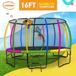 Kahuna Trampoline 16ft With Basketball Set - Rainbow 16 Kahuna Trampoline 16ft With Basketball Set - Rainbow -Outdoor Living Sales Store xMybVXh8KwsIf0Riritgw1K0I