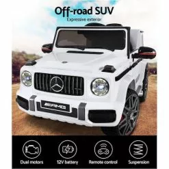 Rigo Mercedes-Benz Licensed Ride On Car AMG G63 Kids Toy White -Outdoor Living Sales Store xUYTm0 KAKtuRLiQaWvGx9zk