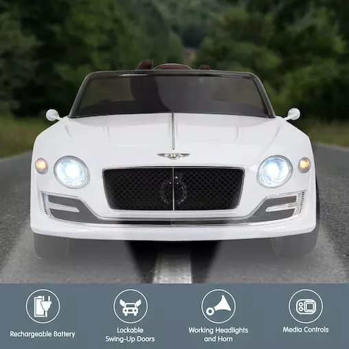 KlikA Bentley Exp 12 Speed 6E Licensed Kids Ride On Electric Car Remote Control - White 3 KlikA Bentley Exp 12 Speed 6E Licensed Kids Ride On Electric Car Remote Control - White - Image 3