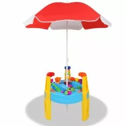 Keezi Kids Outdoor Umbrella Sand And Water Table Play Set Toys Beach Sandpit
