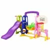 Kids Slide Swing With Basketball Hoop Outdoor Indoor Playground Play Slides Keezi