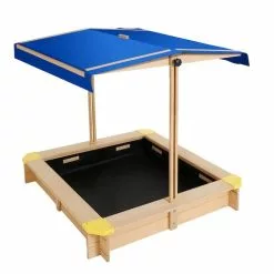 Keezi Outdoor Sand Pit- Natural Timber With Canopy