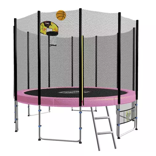 Kahuna Trampoline Blizzard 8ft With Basketball Set Pink 1 Kahuna Trampoline Blizzard 8ft With Basketball Set Pink