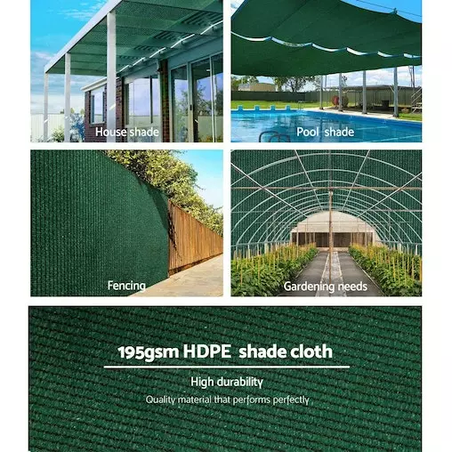 Instahut 195gsm Sun Shade Cloth 90% Shadecloth Sail Roll Mesh Outdoor 1.83x30m 4 Instahut 195gsm Sun Shade Cloth 90% Shadecloth Sail Roll Mesh Outdoor 1.83x30m - Image 4