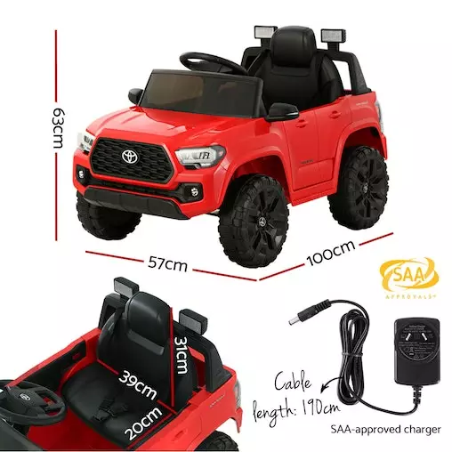 Rigo Toyota Ride On Car Kids Electric Off Road Tacoma Jeep Red 2 Rigo Toyota Ride On Car Kids Electric Off Road Tacoma Jeep Red - Image 2