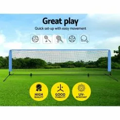 Everfit Portable Sports Net Stand Badminton Volleyball Tennis Soccer 4M 4FT Blue -Outdoor Living Sales Store z7aU7S1TY jZ1gQTDLnBtLk8Q