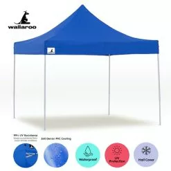 Gazebo Tent Marquee 3x3 PopUp Outdoor Wallaroo - Blue -Outdoor Living Sales Store zM1BY18RU qNrBuqSpzfJ88nE
