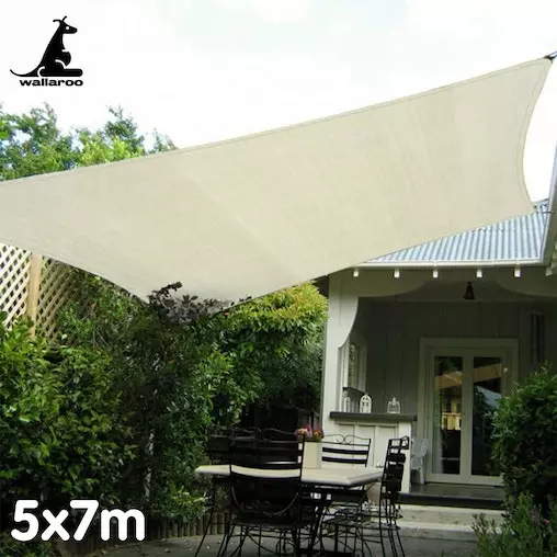 Wallaroo Waterproof Outdoor Shade Sail Canopy Sun Cloth Square 5x7M 5 Wallaroo Waterproof Outdoor Shade Sail Canopy Sun Cloth Square 5x7M - Image 5